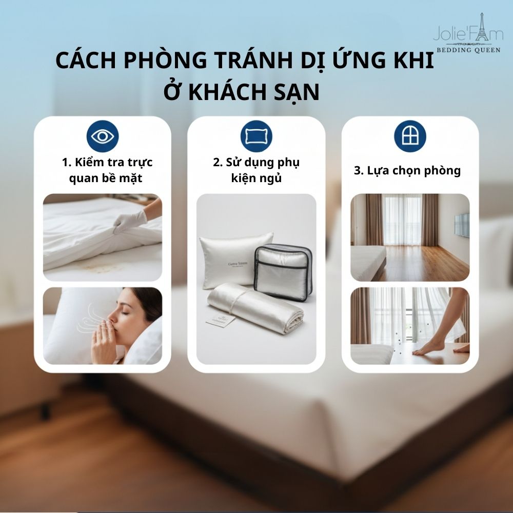 Để hạn chế Dị Ứng Chăn Ga Khách Sạn, hãy dành vài phút kiểm tra độ sạch, mùi ẩm mốc và yêu cầu đổi đồ vải nếu phát hiện dấu hiệu bất thường.